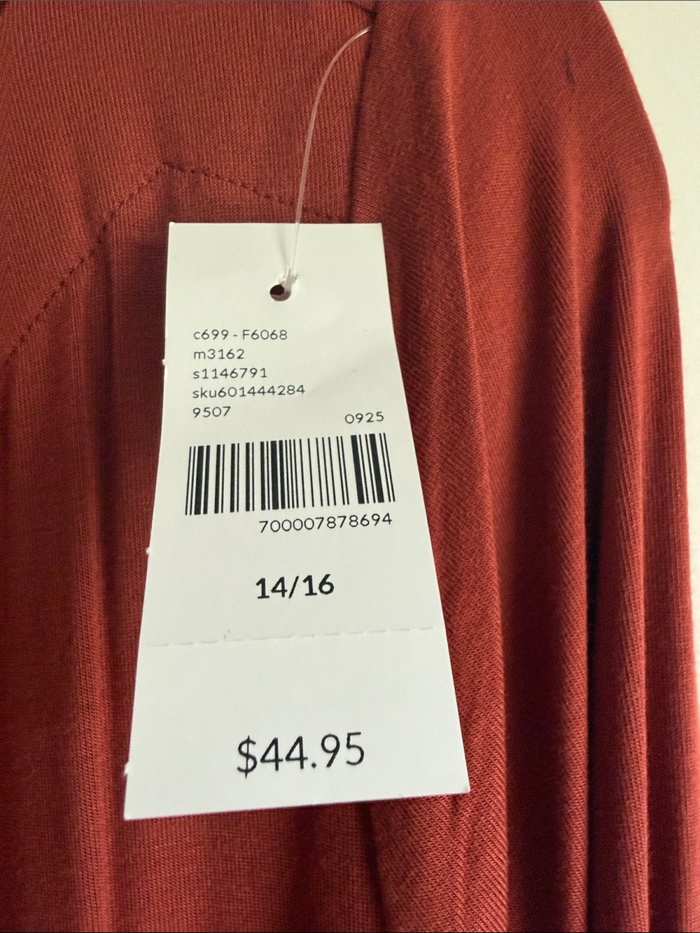 Lane Bryant Rust Scoop Neck Long Sleeve Top - Picture 2 of 4